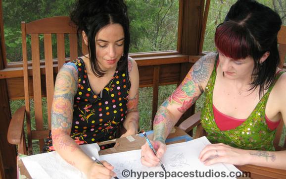 Tattoos - Drawing with my flower sister Lizi Sage - 79166